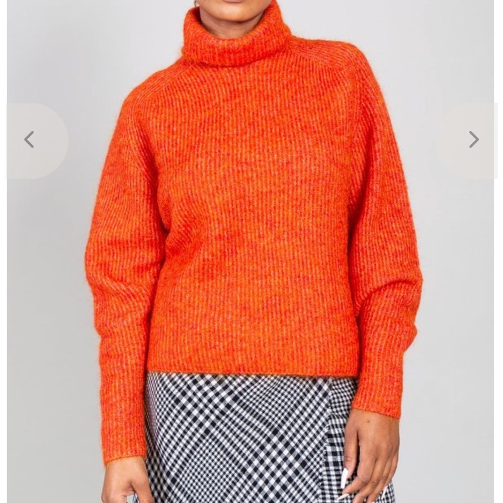 Sayaka Davis Cocoon wool mohair orange turtleneck size p